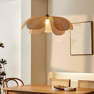 Petaral Suspension Lampe Rétro en Rattan
