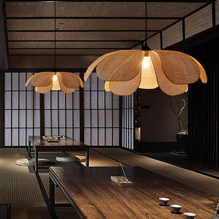 Petaral Suspension Lampe Rétro en Rattan