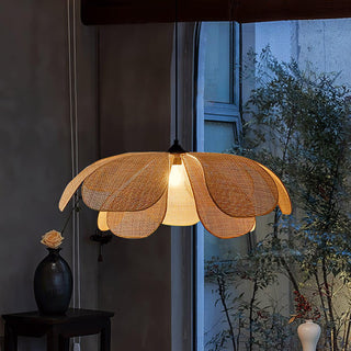 Petaral Suspension Lampe Rétro en Rattan