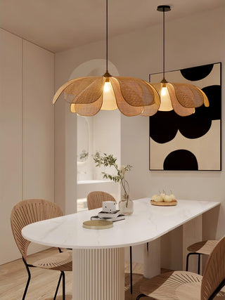 Petaral Suspension Lampe Rétro en Rattan