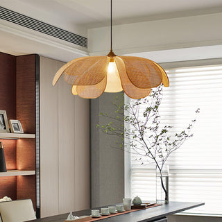 Petaral Suspension Lampe Rétro en Rattan