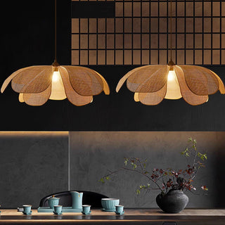 Petaral Suspension Lampe Rétro en Rattan