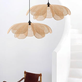 Petaral Suspension Lampe Rétro en Rattan
