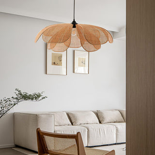 Petaral Suspension Lampe Rétro en Rattan