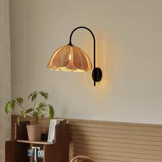 Zevelia Applique Murale Rattan Pétale Naturel Élégance