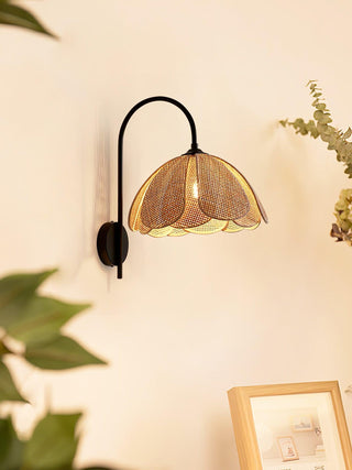 Zevelia Applique Murale Rattan Pétale Naturel Élégance