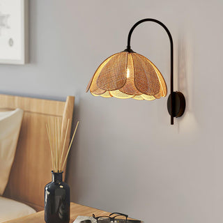 Zevelia Applique Murale Rattan Pétale Naturel Élégance