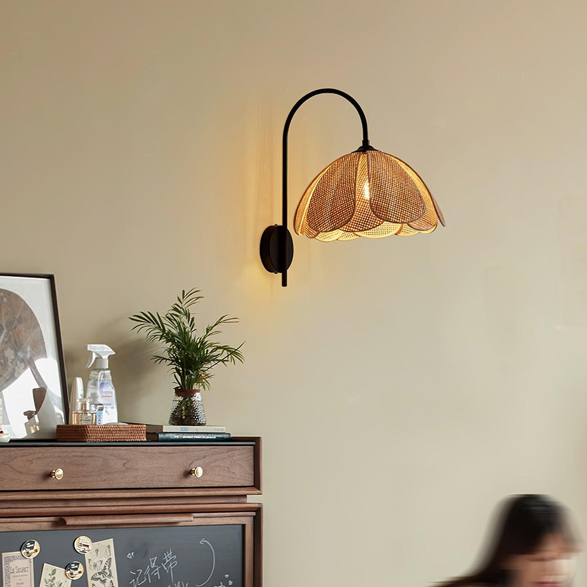Zevelia Applique Murale Rattan Pétale Naturel Élégance