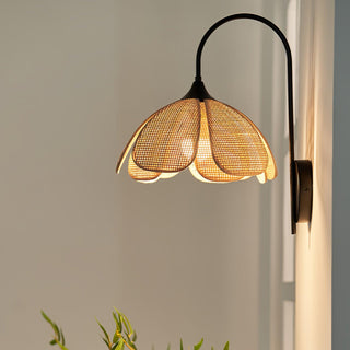 Zevelia Applique Murale Rattan Pétale Naturel Élégance