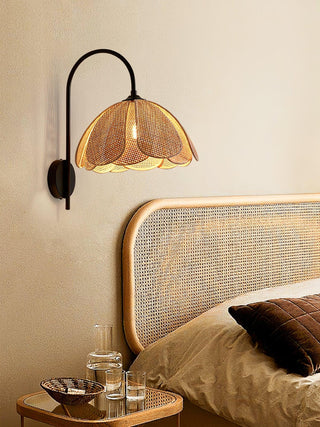 Zevelia Applique Murale Rattan Pétale Naturel Élégance