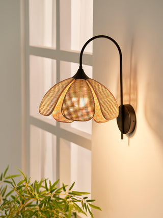 Zevelia Applique Murale Rattan Pétale Naturel Élégance