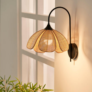 Zevelia Applique Murale Rattan Pétale Naturel Élégance