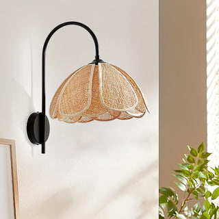 Zevelia Applique Murale Rattan Pétale Naturel Élégance