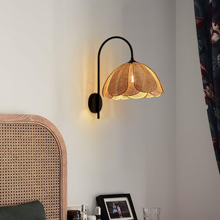 Zevelia Applique Murale Rattan Pétale Naturel Élégance