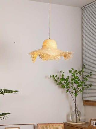 Zephyran Rotin Vintage Pendentif Lumière