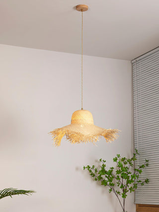 Zephyran Rotin Vintage Pendentif Lumière