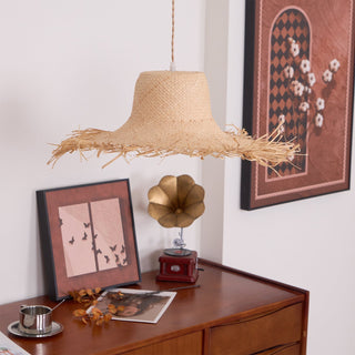 Zephyran Rotin Vintage Pendentif Lumière