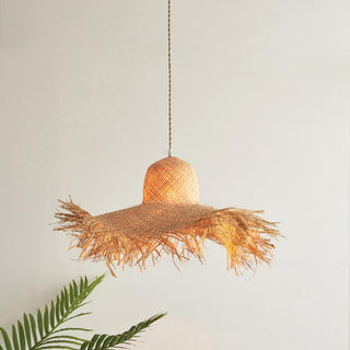 Zephyran Rotin Vintage Pendentif Lumière