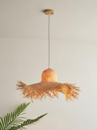 Zephyran Rotin Vintage Pendentif Lumière