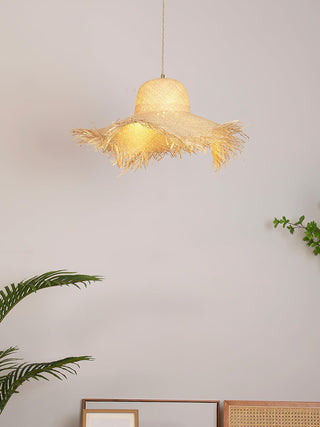 Zephyran Rotin Vintage Pendentif Lumière
