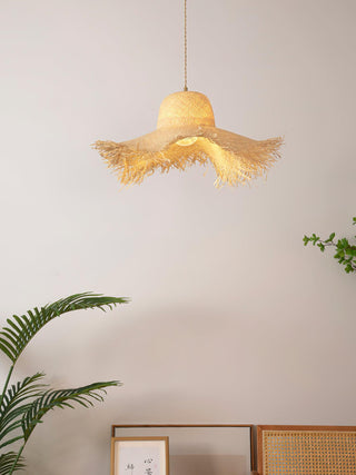 Zephyran Rotin Vintage Pendentif Lumière