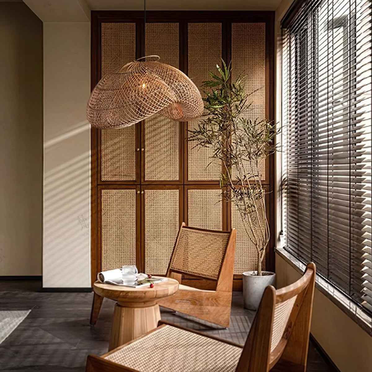 Averon Suspension Vintage en Rotin