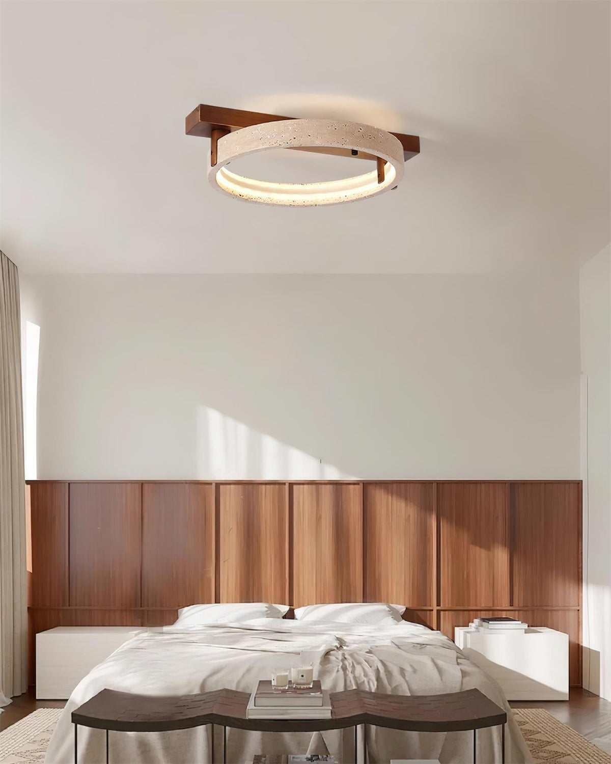 Ritta Natural Travertine Ceiling Lamp - Neutralighting