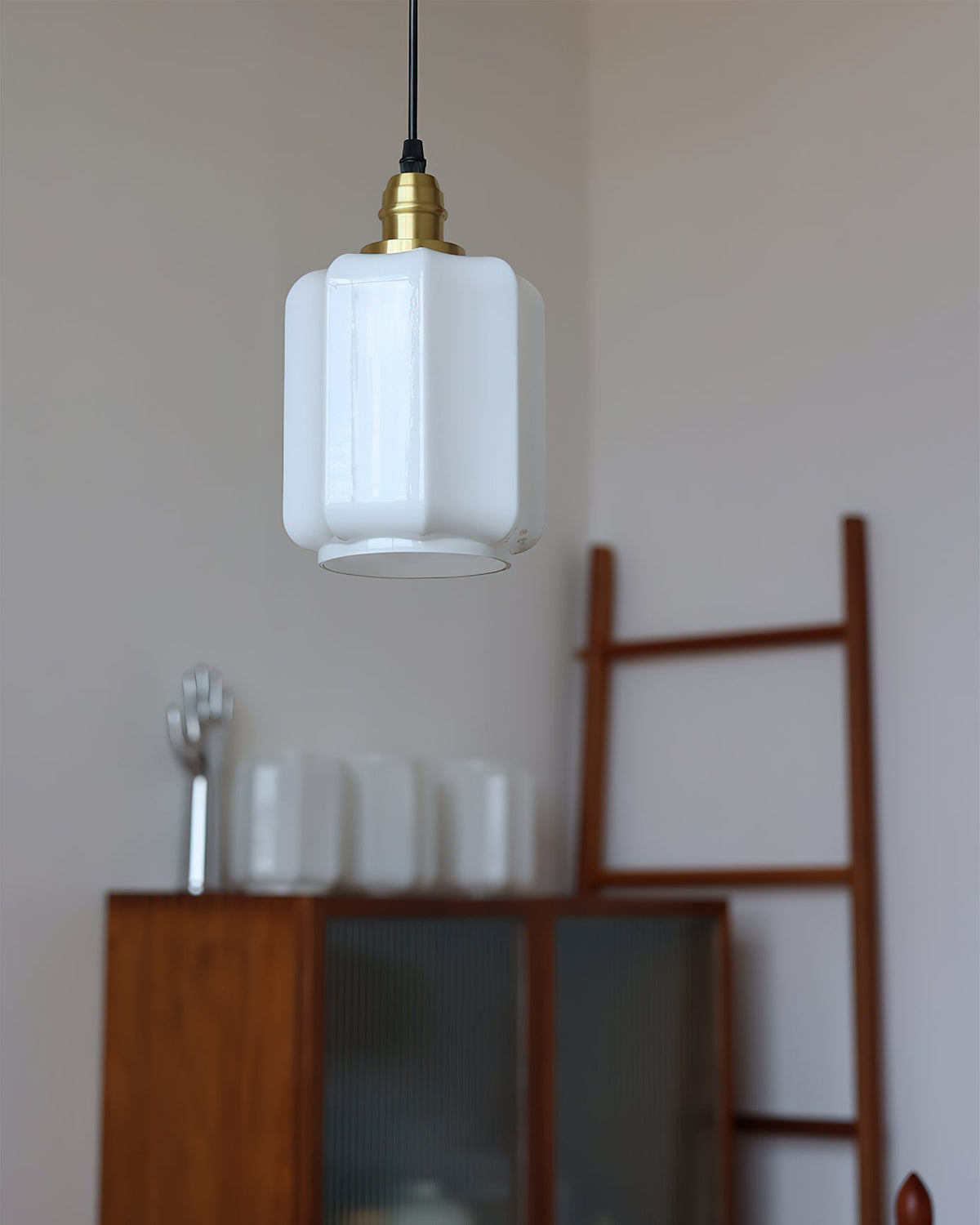 The Rayburn Pendant Light turned off, displaying its sculptural form.