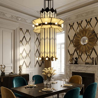 Rayonne Art Deco Pendant Chandelier-Neutral Decor