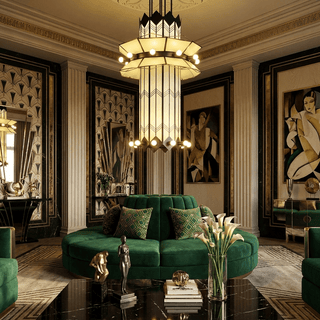 Rayonne Art Deco Pendant Chandelier-Neutral Decor