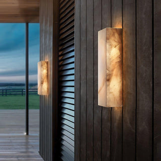 Orvian Applique Murale Extérieure Minimaliste en Albâtre-Luire