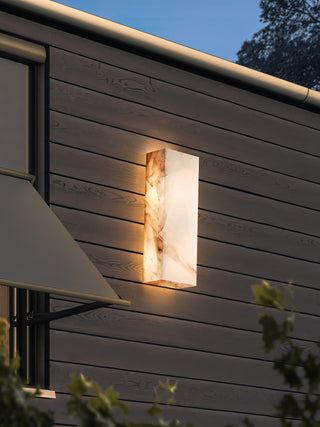 Orvian Applique Murale Extérieure Minimaliste en Albâtre-Luire