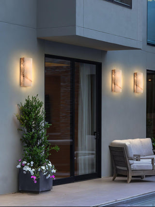 Orvian Applique Murale Extérieure Minimaliste en Albâtre-Luire