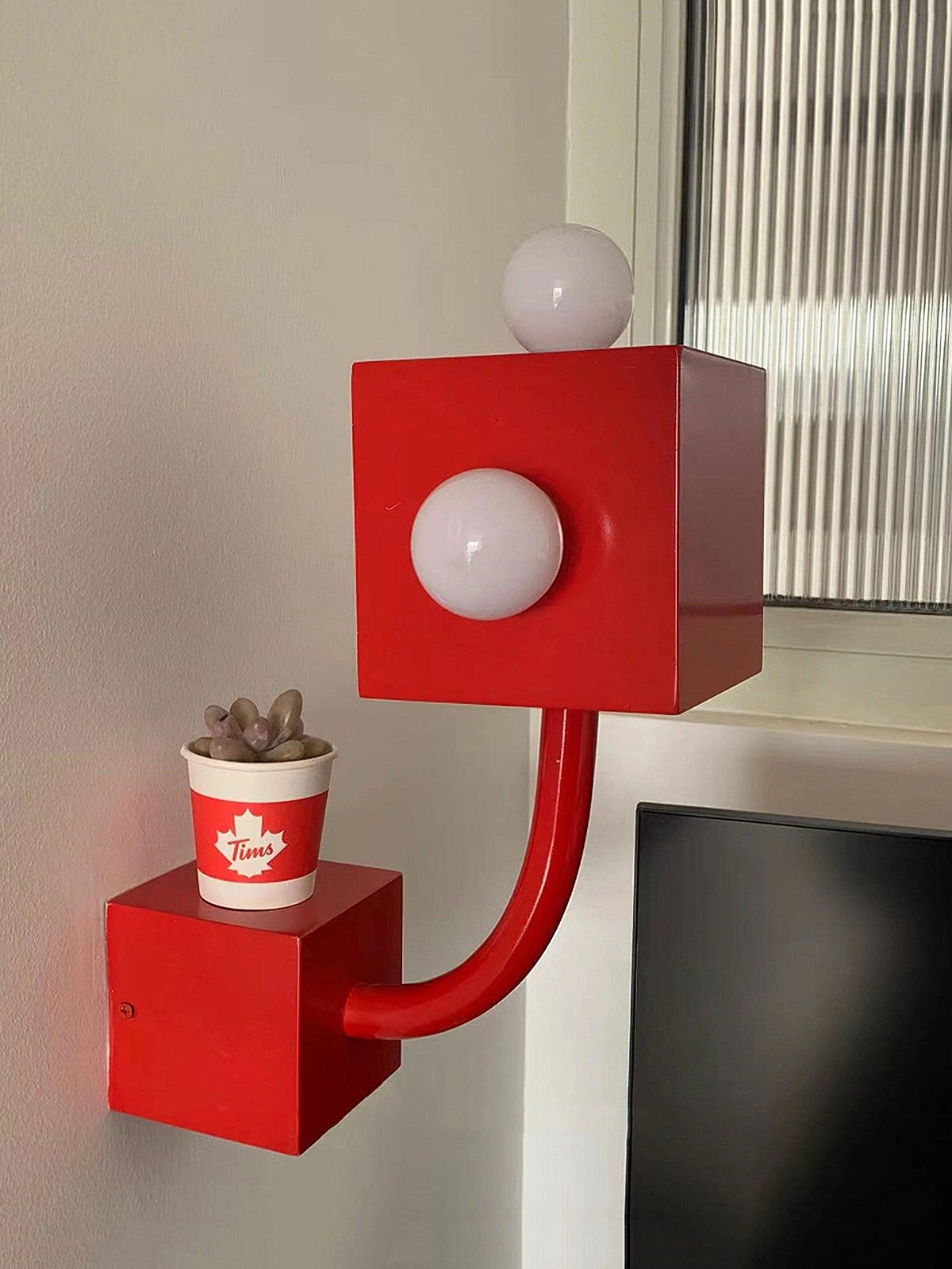 Alanna Applique Murale Créativité Individuelle Cube Rouge