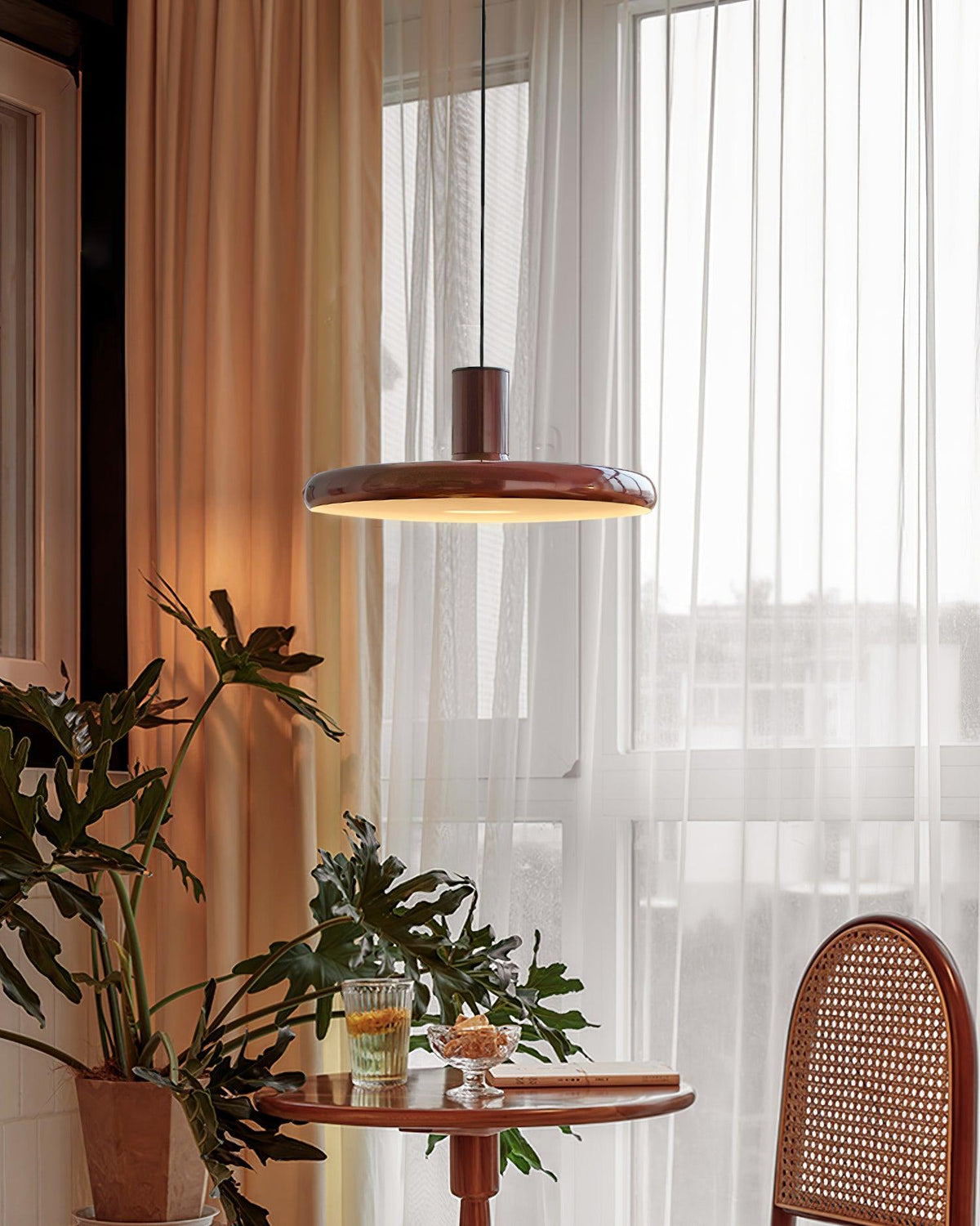 Pendant Lamp Frisbee Red Industrial Contemporary-Neutral Decor