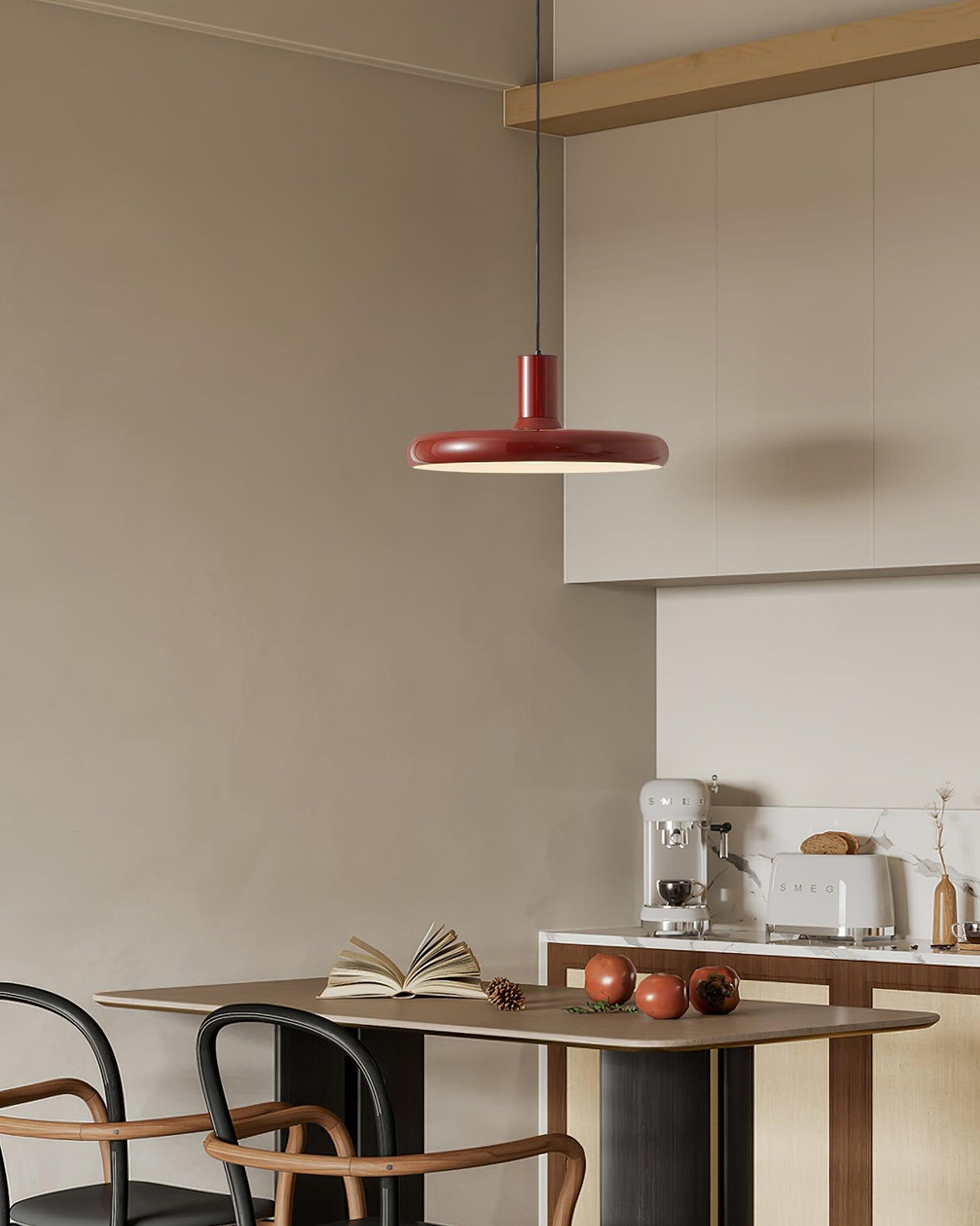 Pendant Lamp Frisbee Red Industrial Contemporary-Neutral Decor