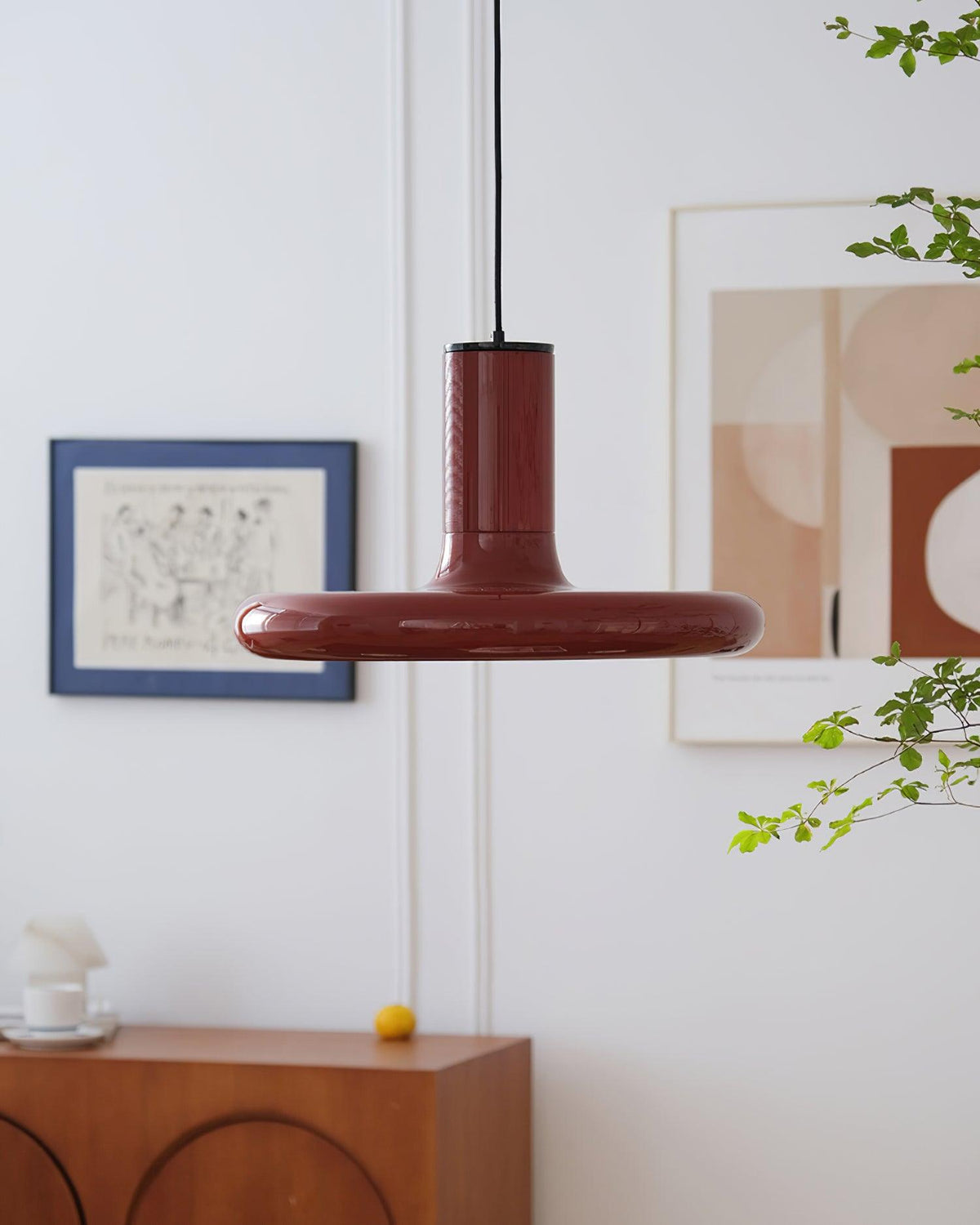 Pendant Lamp Frisbee Red Industrial Contemporary-Neutral Decor