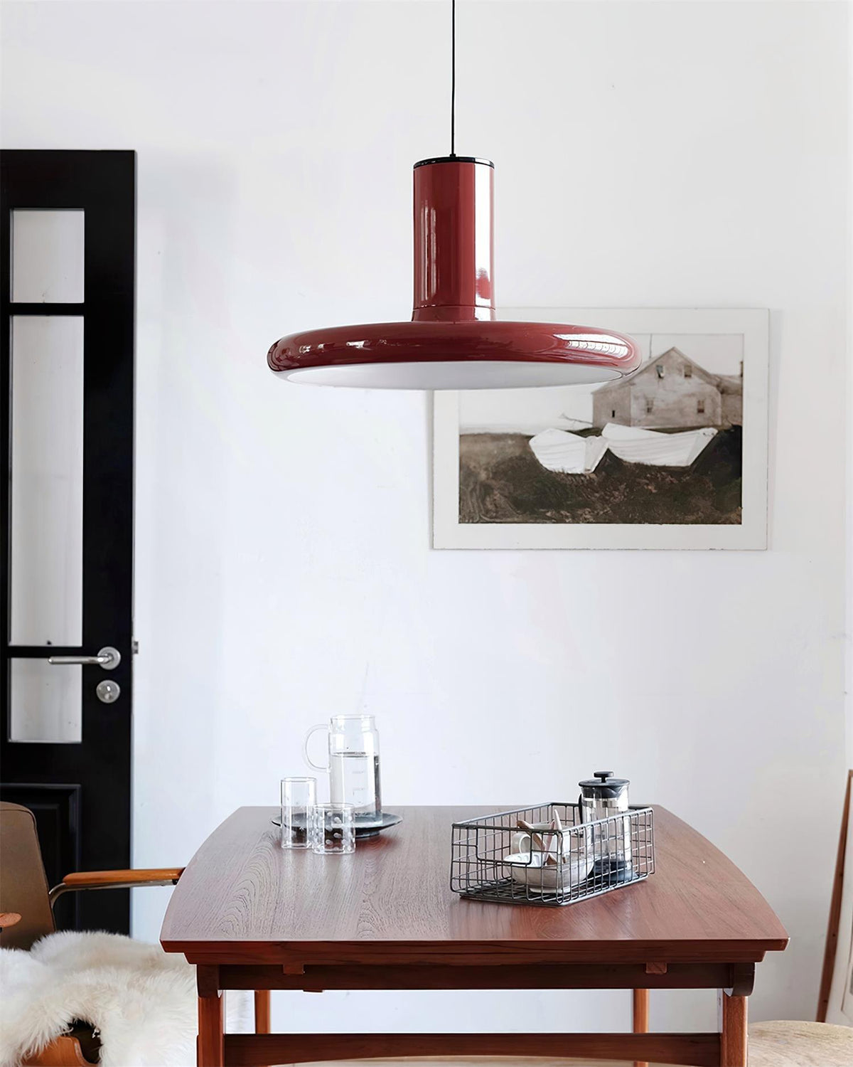Pendant Lamp Frisbee Red Industrial Contemporary-Neutral Decor