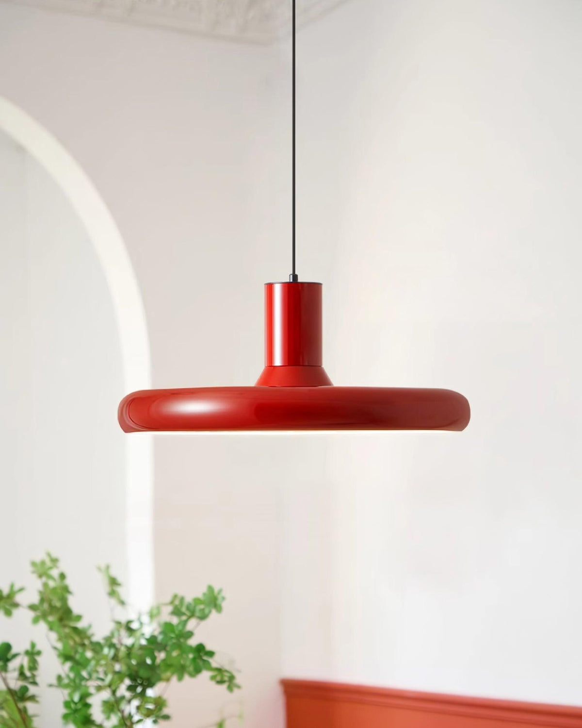 Pendant Lamp Frisbee Red Industrial Contemporary-Neutral Decor