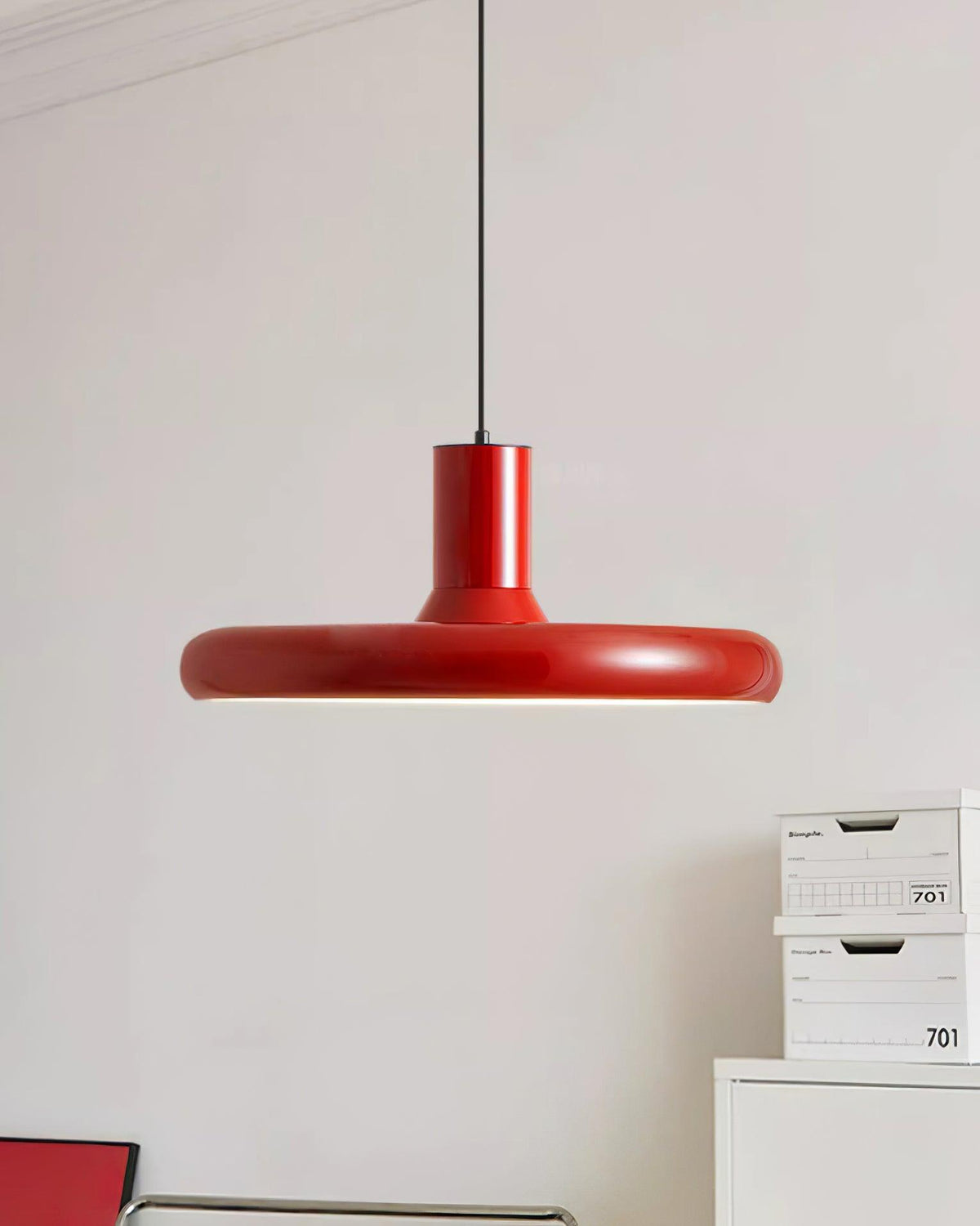Pendant Lamp Frisbee Red Industrial Contemporary-Neutral Decor