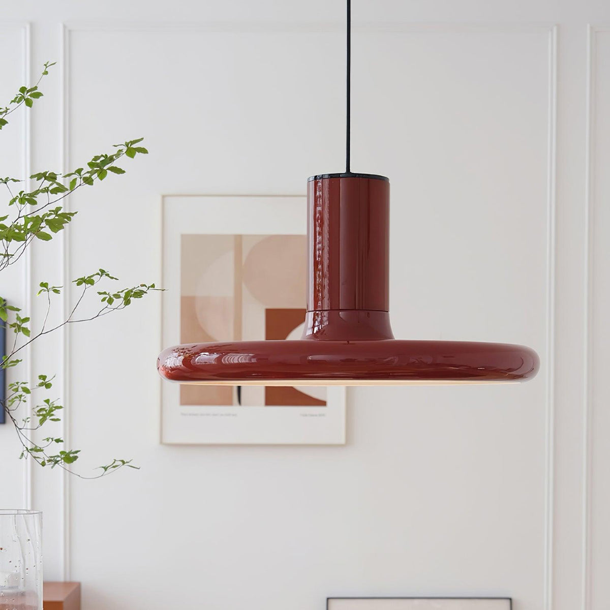Pendant Lamp Frisbee Red Industrial Contemporary-Neutral Decor