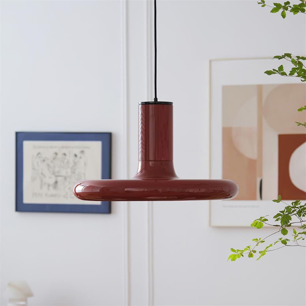 Pendant Lamp Frisbee Red Industrial Contemporary-Neutral Decor