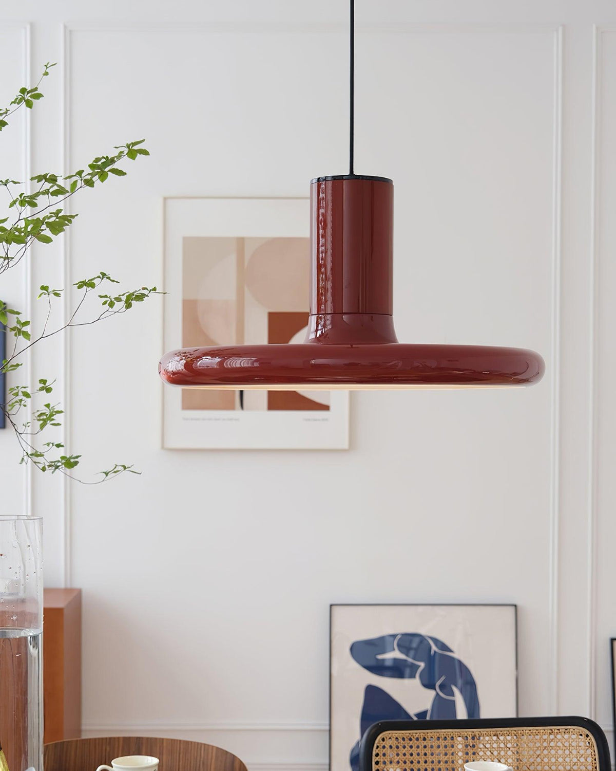 Pendant Lamp Frisbee Red Industrial Contemporary-Neutral Decor