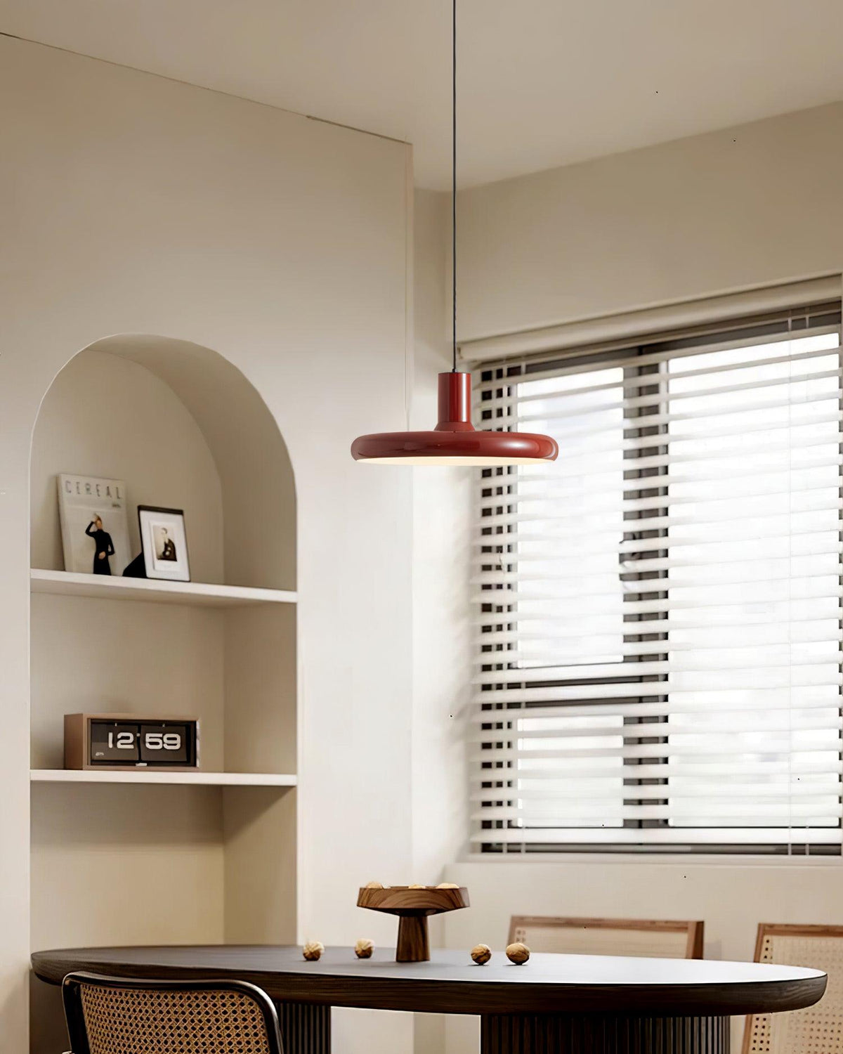 Pendant Lamp Frisbee Red Industrial Contemporary-Neutral Decor