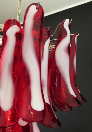 Aurora Lustre Pétales en Verre de Murano Rouge