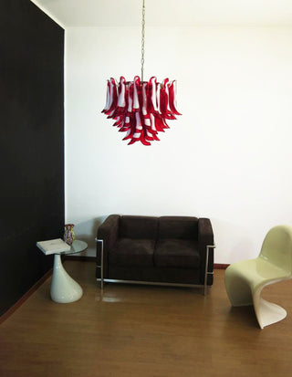 Aurora Lustre Pétales en Verre de Murano Rouge