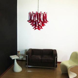 Aurora Lustre Pétales en Verre de Murano Rouge