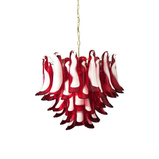 Aurora Lustre Pétales en Verre de Murano Rouge