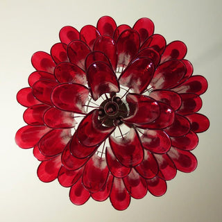 Aurora Lustre Pétales en Verre de Murano Rouge