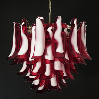 Aurora Lustre Pétales en Verre de Murano Rouge
